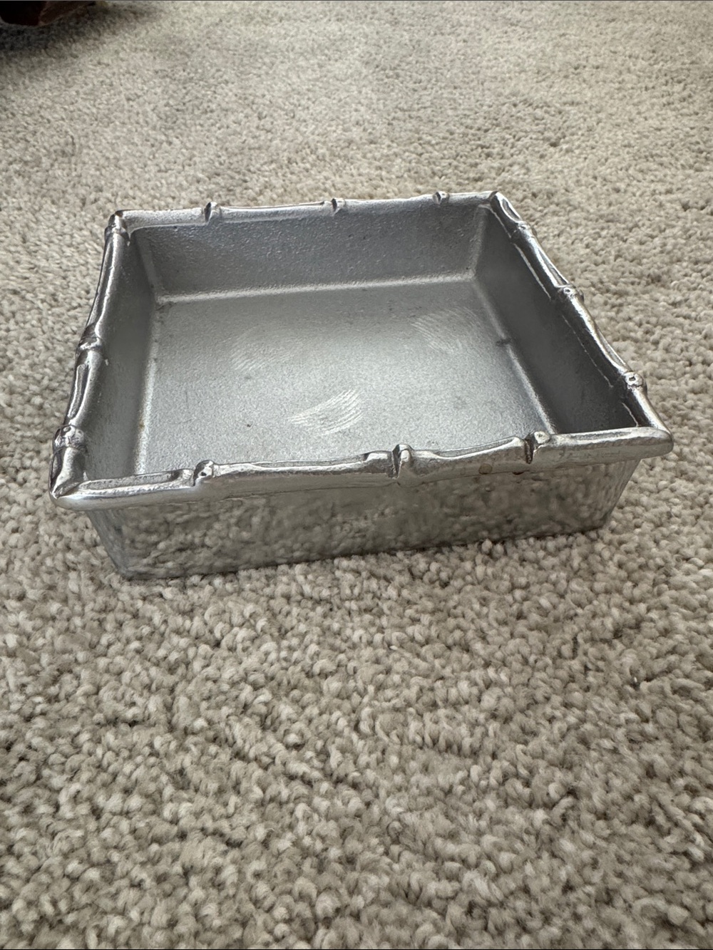 Mariposa Bamboo Napkin Box Metal Silver 5x5 inches